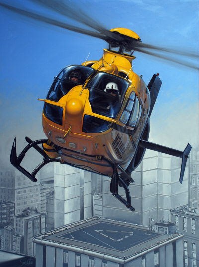 Sambataro aviation art - Eurocopter EC-135 P2+ at FlightSafety International, Dallas, TX