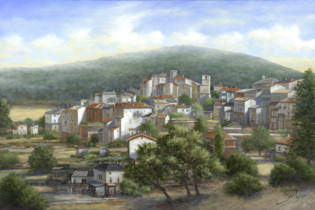 Italian Village, a landscape by Sambataro