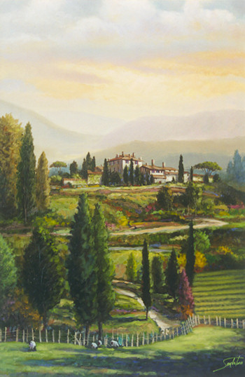 Hillside in Tuscany - An Evening Landscape